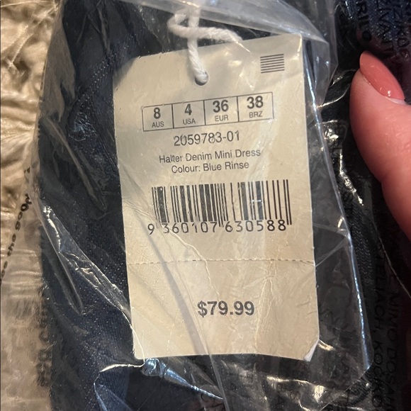 Cotton On Halter Denim Mini Dress - Blue Rinse - Picture 8 of 8